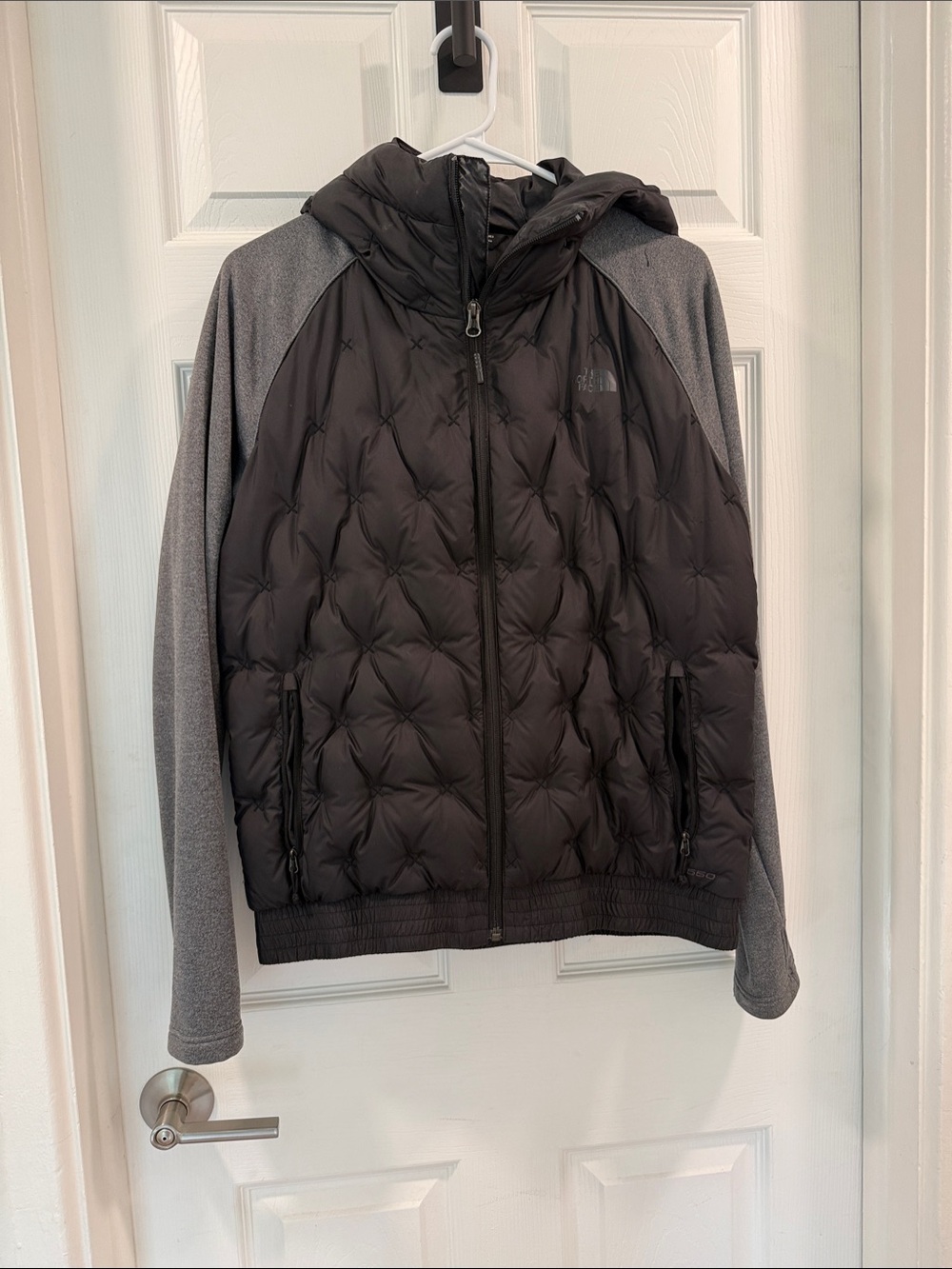 The North Face Women’s Black Puffer Jacket with Gray Sleeves